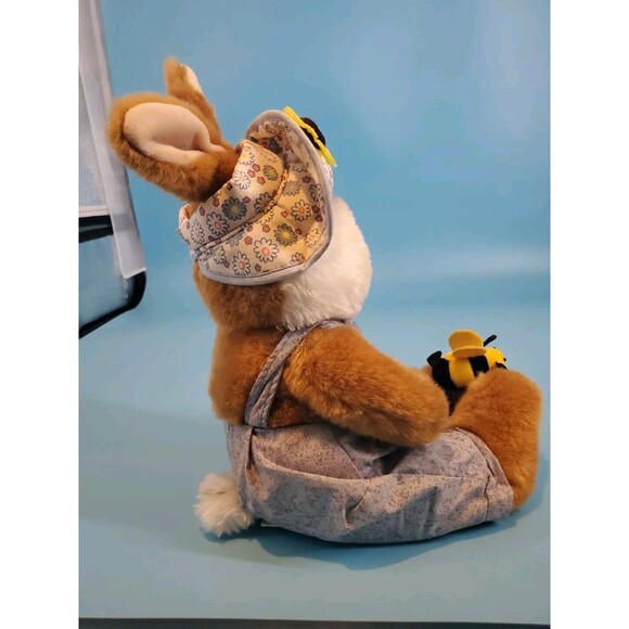 Vintage GOFFA 15" Sitting Bunny Rabbit & Honey Bee Embroidered Plush Stuffed - Picture 6 of 16